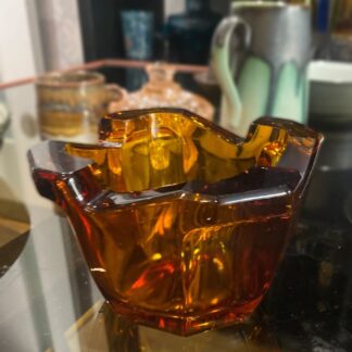 Bohemian Czech Art Glass Pressed Ashtray Sklo Union Rudolfova Hut