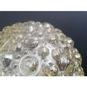 Chrome and clear bubble glass globe small bedsie table lamp
