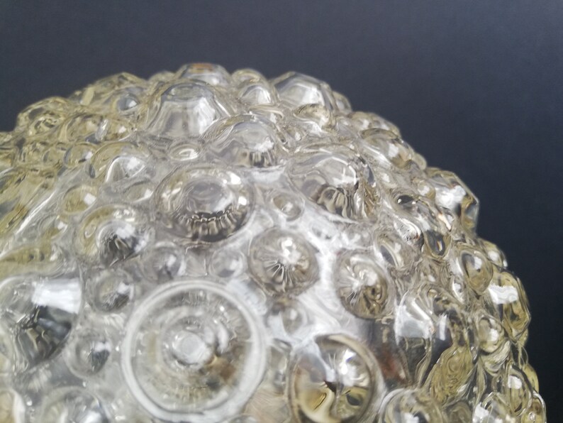 Chrome and clear bubble glass globe small bedsie table lamp