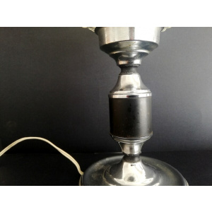 Chrome and clear bubble glass globe small bedsie table lamp
