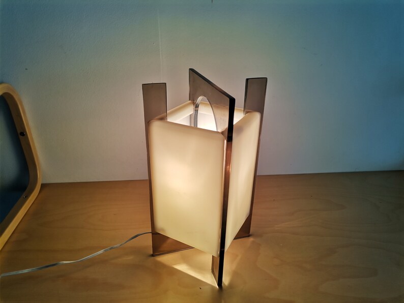 Dutch vintage Acrylic accent table lamp modernist 60s mid century modern