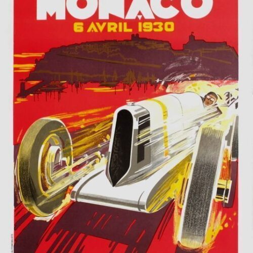 Falcucci After Reissue Poster In Lithography Monaco 2nd Grand Prix Automobile
