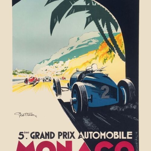 Ham Géo (1900 1972) Poster In Lithography Grand Prix De Monaco 1933