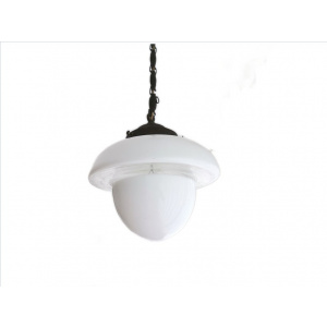 Hanging lamp in style of Flowerpot of Verner Panton mid century modern white milk glass