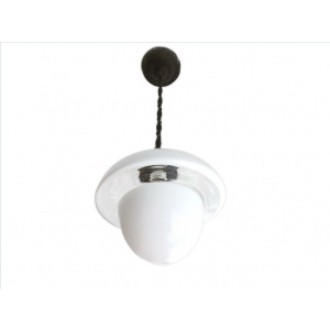 Hanging lamp in style of Flowerpot of Verner Panton mid century modern white milk glass