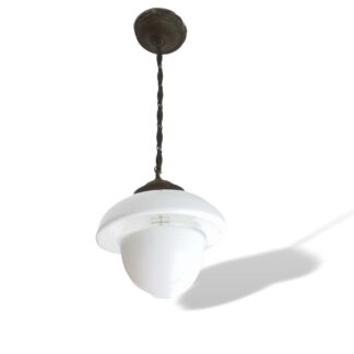Hanging lamp in style of Flowerpot of Verner Panton mid century modern white milk glass