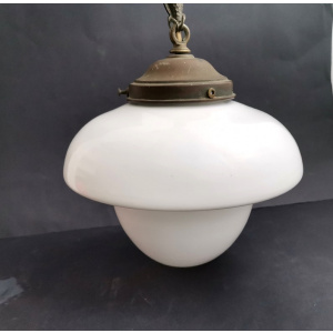 Hanging lamp in style of Flowerpot of Verner Panton mid century modern white milk glass