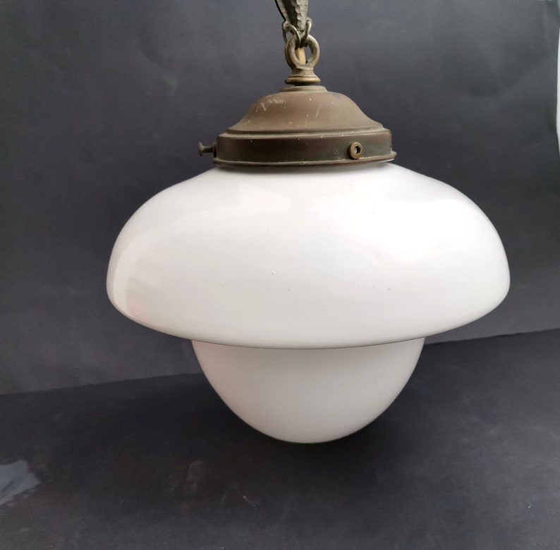 Hanging lamp in style of Flowerpot of Verner Panton mid century modern white milk glass