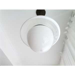 Hanging lamp in style of Flowerpot of Verner Panton mid century modern white milk glass