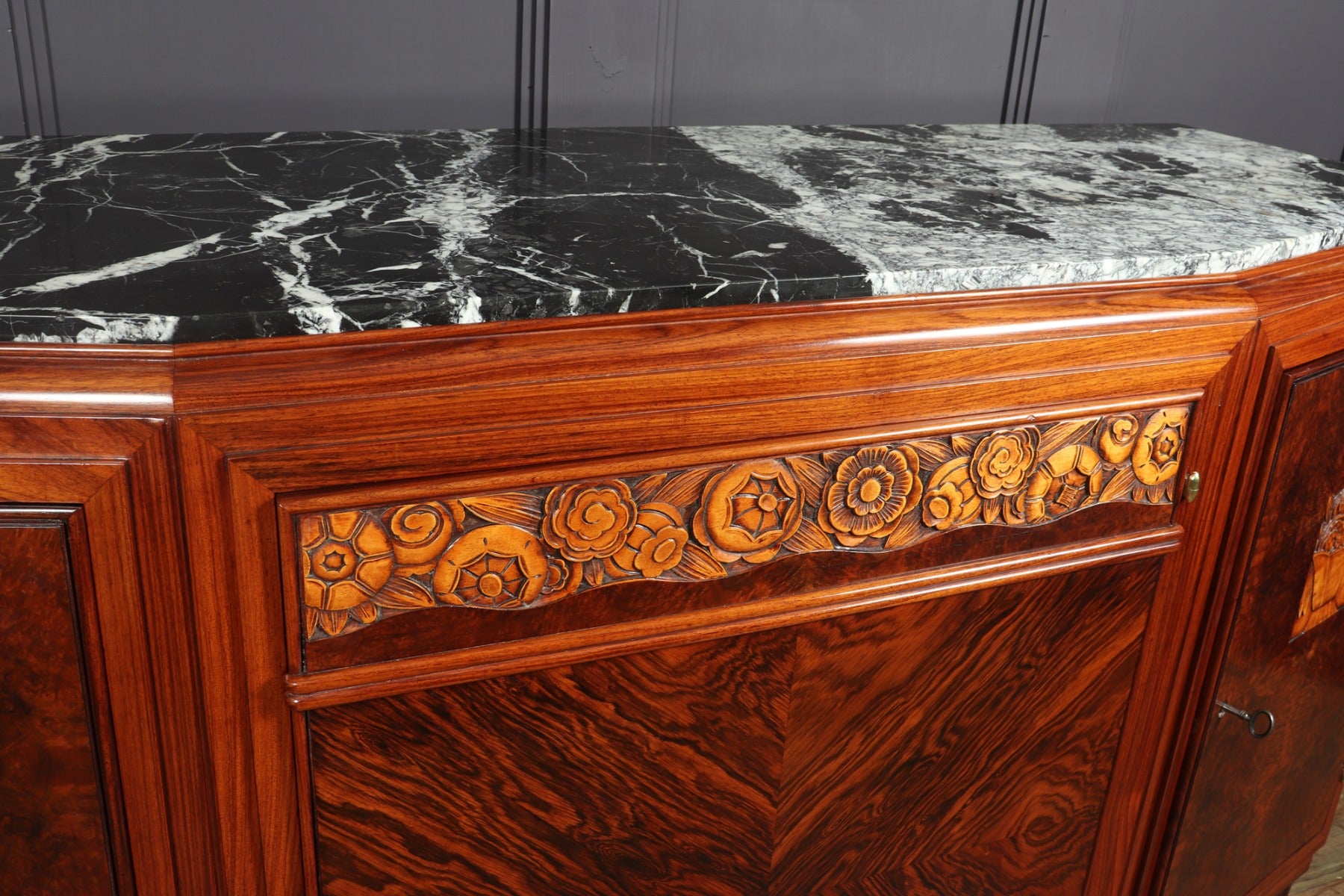 Art Deco Sideboard in Amboyna and Rosewood Paris - c1925