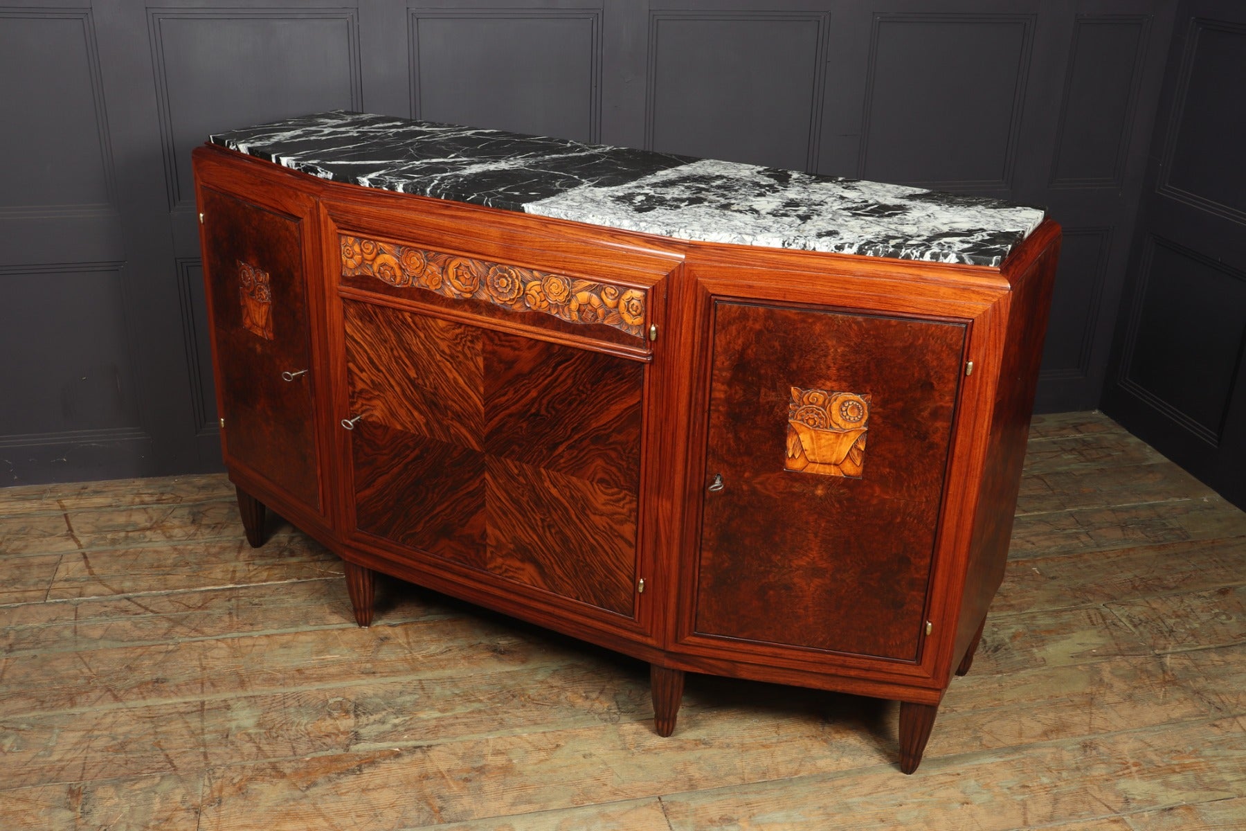 Art Deco Sideboard in Amboyna and Rosewood Paris - c1925