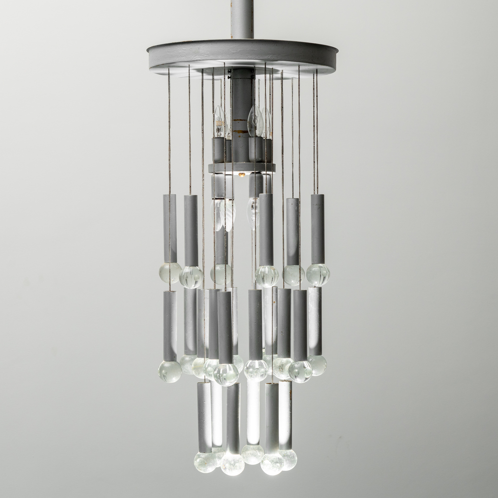 Chandelier 8 Lights 24 Pendants Gaetano Sciolari 70s Vintage