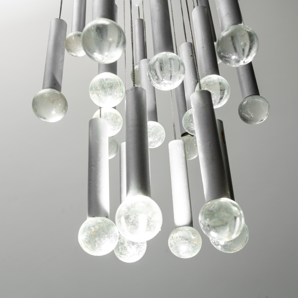 Chandelier 8 Lights 24 Pendants Gaetano Sciolari 70s Vintage
