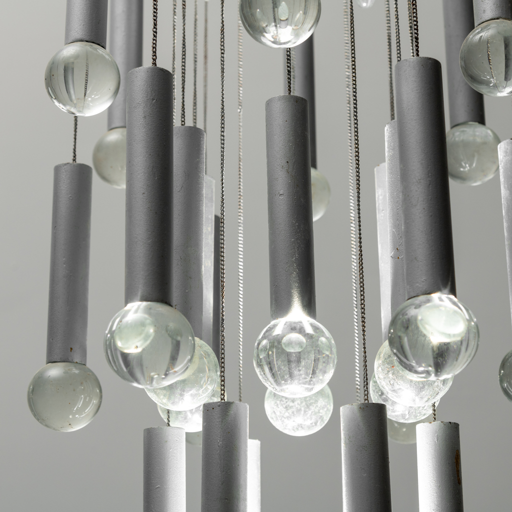 Chandelier 8 Lights 24 Pendants Gaetano Sciolari 70s Vintage