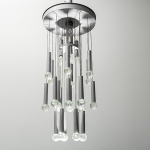 Chandelier 8 Lights 24 Pendants Gaetano Sciolari 70s Vintage
