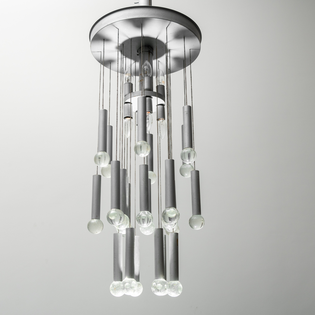 Chandelier 8 Lights 24 Pendants Gaetano Sciolari 70s Vintage