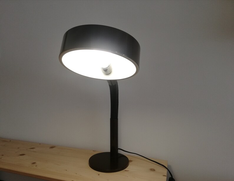 Large Industrial brown metal office desk lamp Mid Century by Hala Zeist