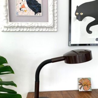 Large Industrial brown metal office desk lamp Mid Century by Hala Zeist