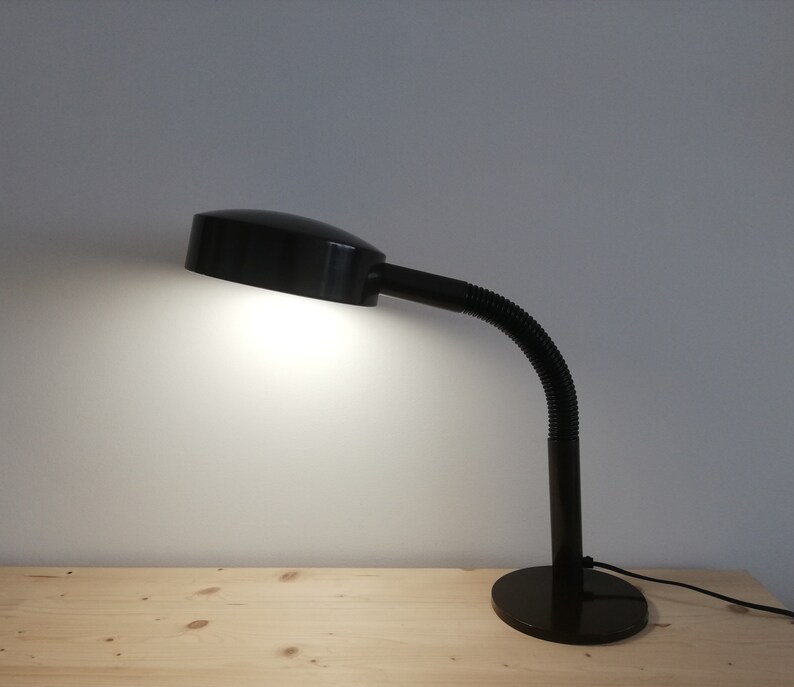 Large Industrial brown metal office desk lamp Mid Century by Hala Zeist