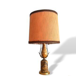 Large marble Art Nouveau buffet table accent lamp Regency