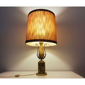 Large marble Art Nouveau buffet table accent lamp Regency