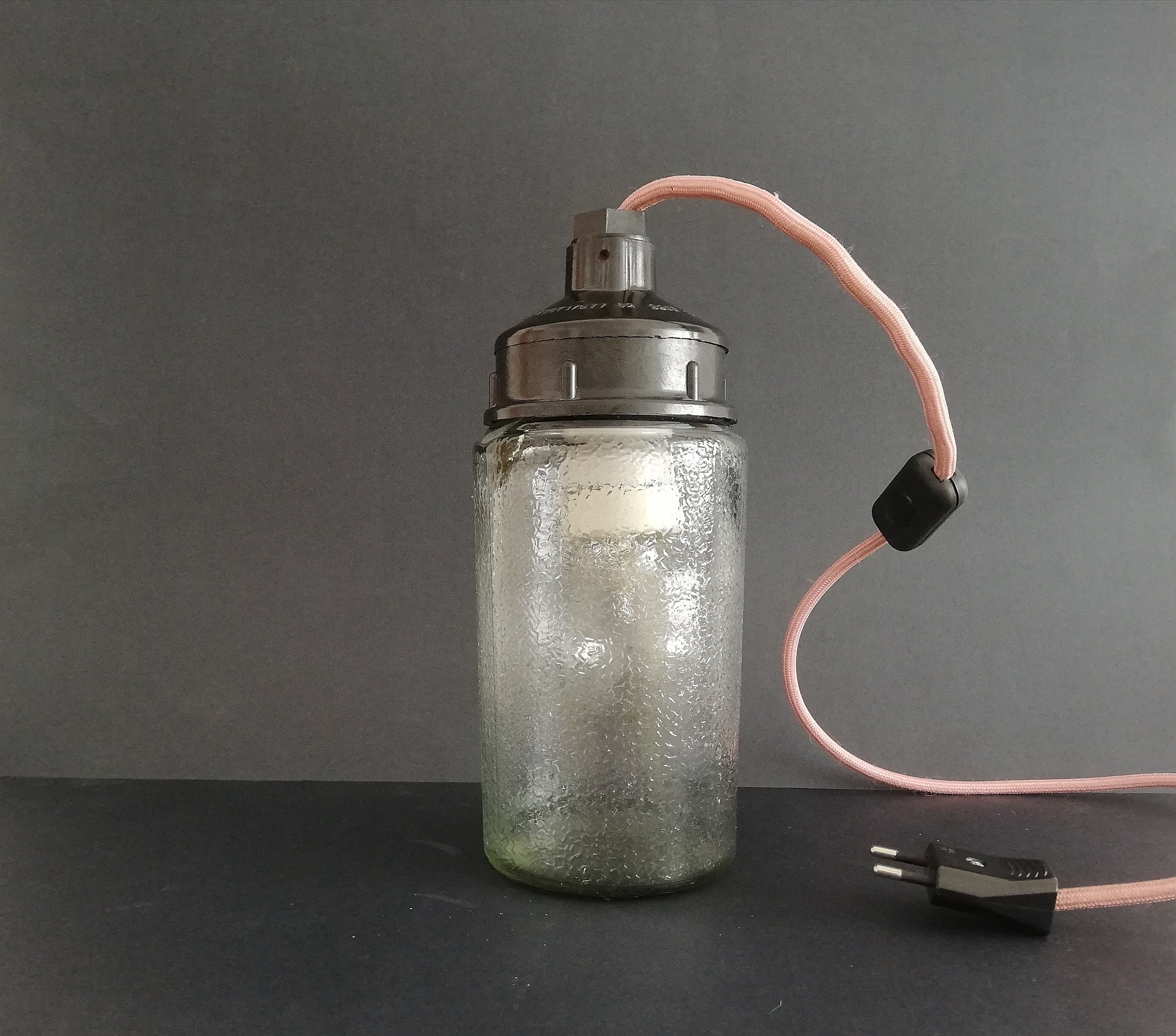 Mason Jar lamp bedside table light industrial lighting retro Soviet vintage