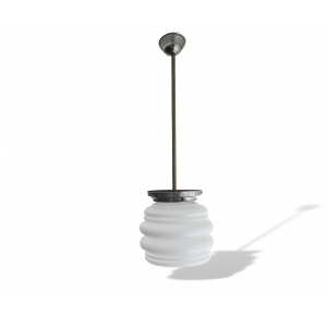 Mid Century modern light fixture opaline white milk glass Danish modern ceiling lamp