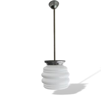 Mid Century modern light fixture opaline white milk glass Danish modern ceiling lamp