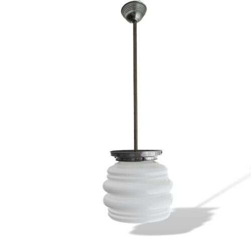 Mid Century modern light fixture opaline white milk glass Danish modern ceiling lamp
