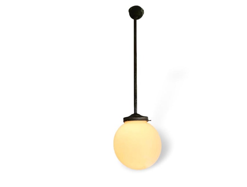 Simple Art Deco opaline globe ceiling lamp pendant light