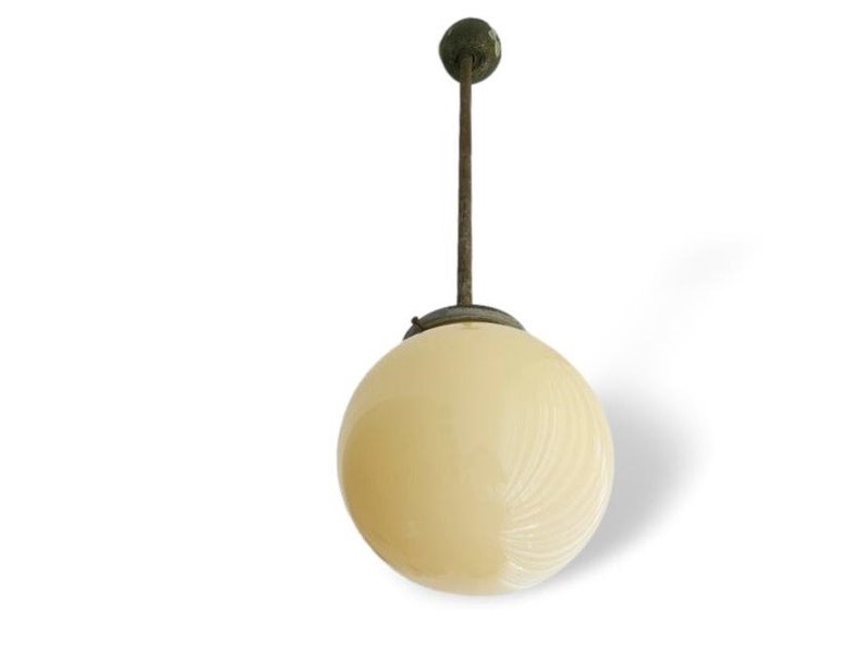 Simple Art Deco opaline globe ceiling lamp pendant light