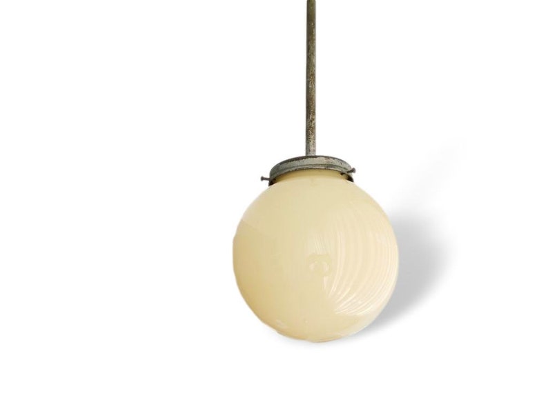 Simple Art Deco opaline globe ceiling lamp pendant light