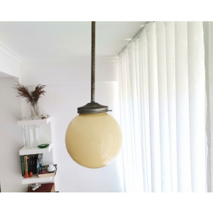 Simple Art Deco opaline globe ceiling lamp pendant light