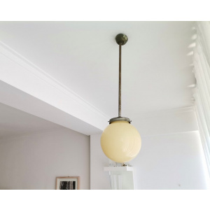 Simple Art Deco opaline globe ceiling lamp pendant light