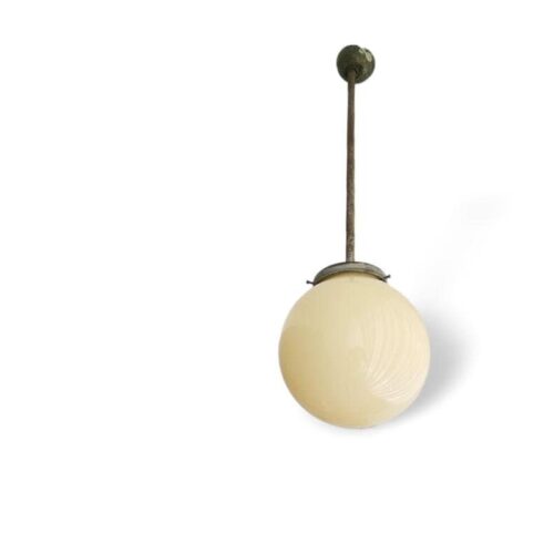 Simple Art Deco opaline globe ceiling lamp pendant light