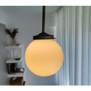 Simple Art Deco opaline globe ceiling lamp pendant light