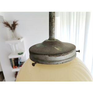 Simple Art Deco opaline globe ceiling lamp pendant light
