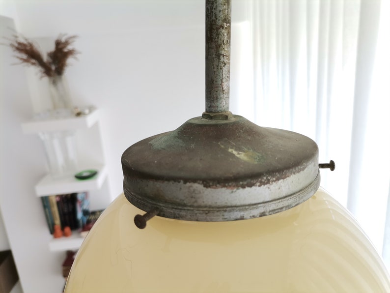 Simple Art Deco opaline globe ceiling lamp pendant light