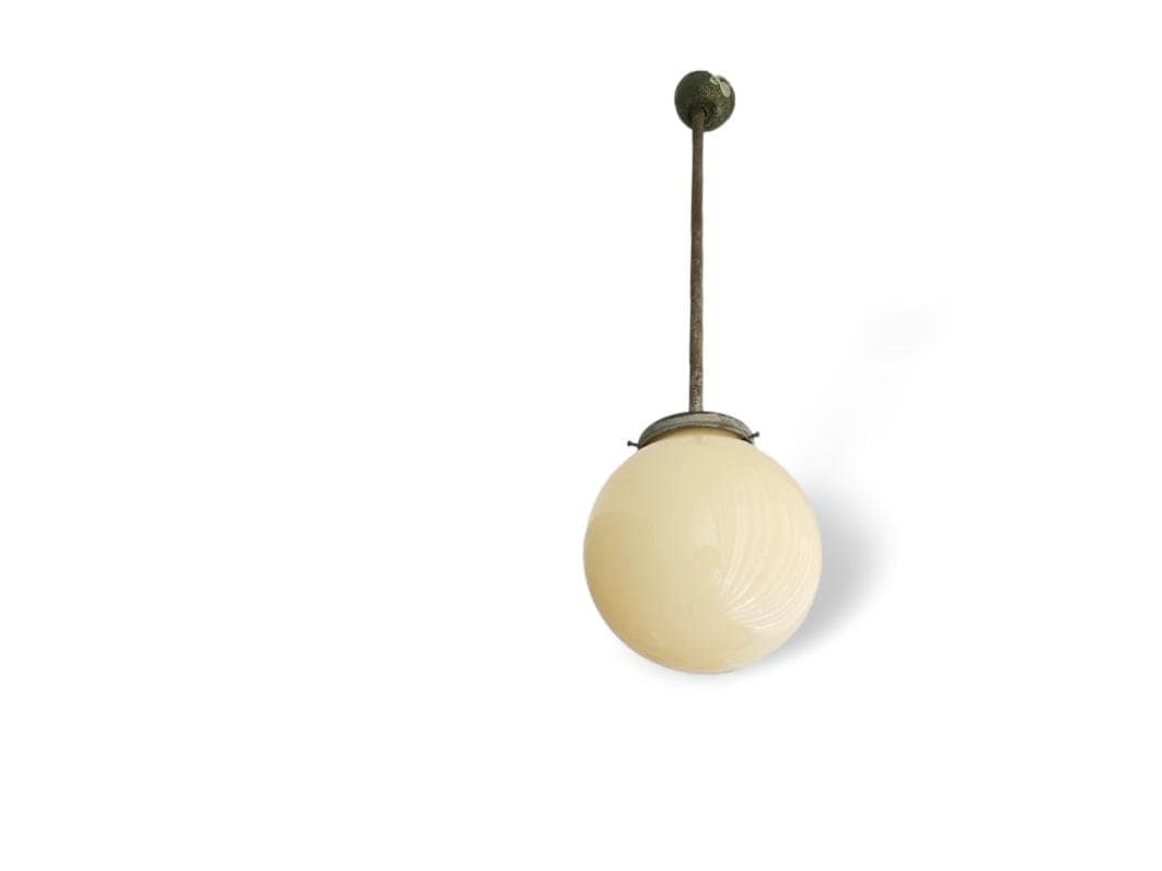 Simple Art Deco opaline globe ceiling lamp pendant light