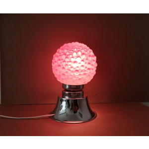 Mid Century Modern small red bubble glass bedside table Lamp
