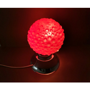 Mid Century Modern small red bubble glass bedside table Lamp