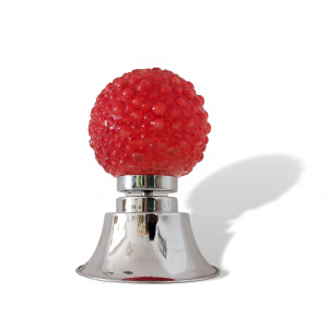 Mid Century Modern small red bubble glass bedside table Lamp
