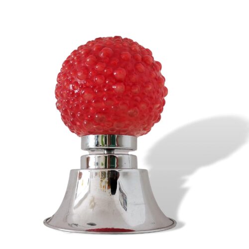 Mid Century Modern small red bubble glass bedside table Lamp