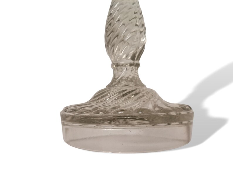 Pair Art Deco Candleholders Glass Candlestick Crystal Candle Holder