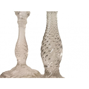 Pair Art Deco Candleholders Glass Candlestick Crystal Candle Holder