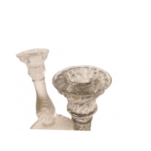 Pair Art Deco Candleholders Glass Candlestick Crystal Candle Holder
