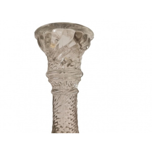 Pair Art Deco Candleholders Glass Candlestick Crystal Candle Holder