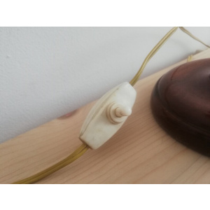 Pair Rustic Wooden Art Nouveau Bedside Lamps Farmhouse Lighting