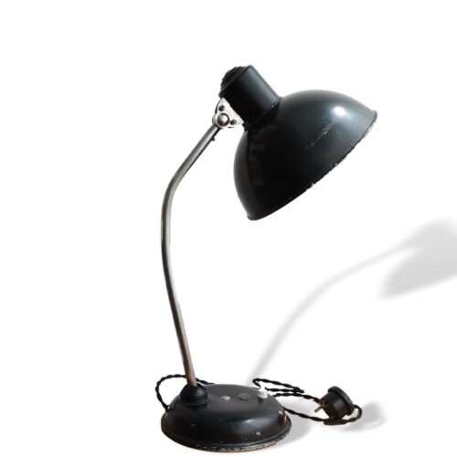 Portuguese vintage black metal Bauhaus SACOR desk lamp Kaiser Idell style