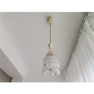 Small Art Deco glass hanging lamp 1950s